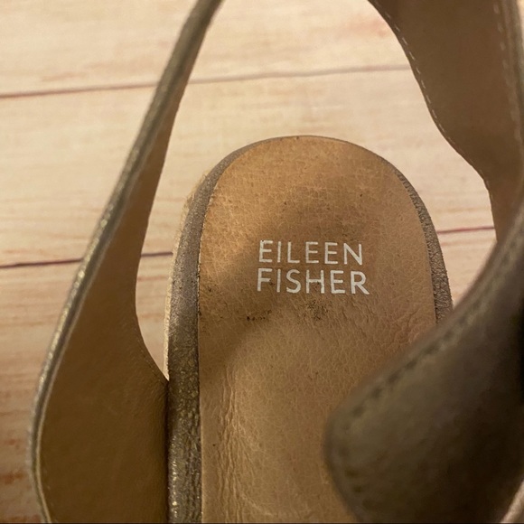 Eileen Fisher Beckon Metallic Espadrille Wedges - Picture 6 of 9